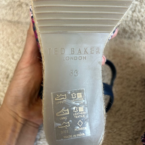 NWOT Ted Baker Taylina Espadrille Wedge Sandal Size 5.5 EU 36 - Picture 5 of 8